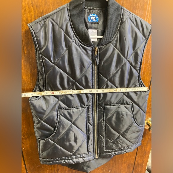 Polar King by Key Puffer Vest Mens Size Medium Black Outdoor Zip Collar Quilted - Picture 7 of 8